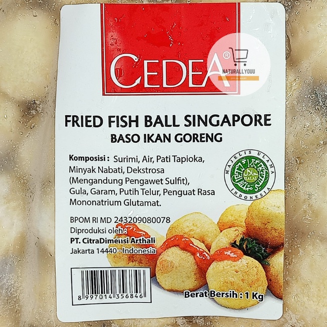 Cedea Bakso Ikan Goreng Singapur / Fried Fish Ball 1kg