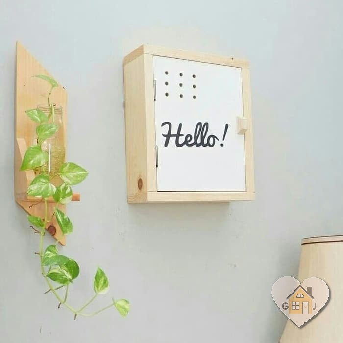 Kotak Panel Listrik Electric Box Minimalis Bahan Kayu Jati MDF Anti Rayap - Hello Kecil