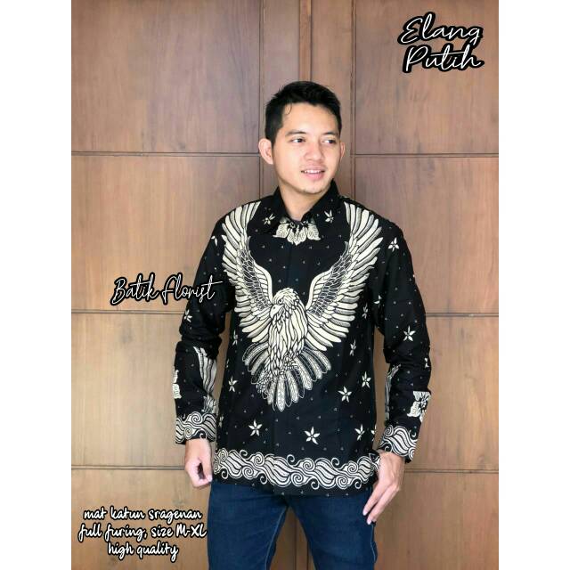 Hem batik elang putih