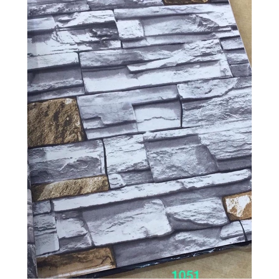 WALLPAPER DINDING BATU ALAM 3D NATURAL SALE ROLL BESAR