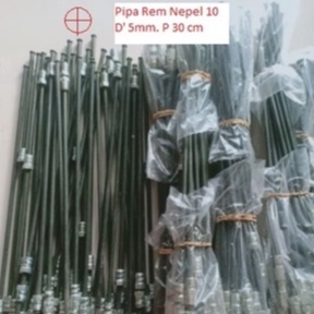 Pipa selang Minyak Rem besi Nepel 10. Diameter 5 mm Panjang 30 cm (besi) harga satuan