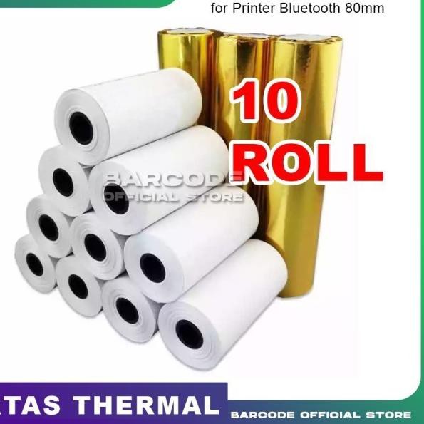 

➾ Kertas Thermal Printer Bluetooth 80x40mm / 80 x 40 mm (10 roll) ✦