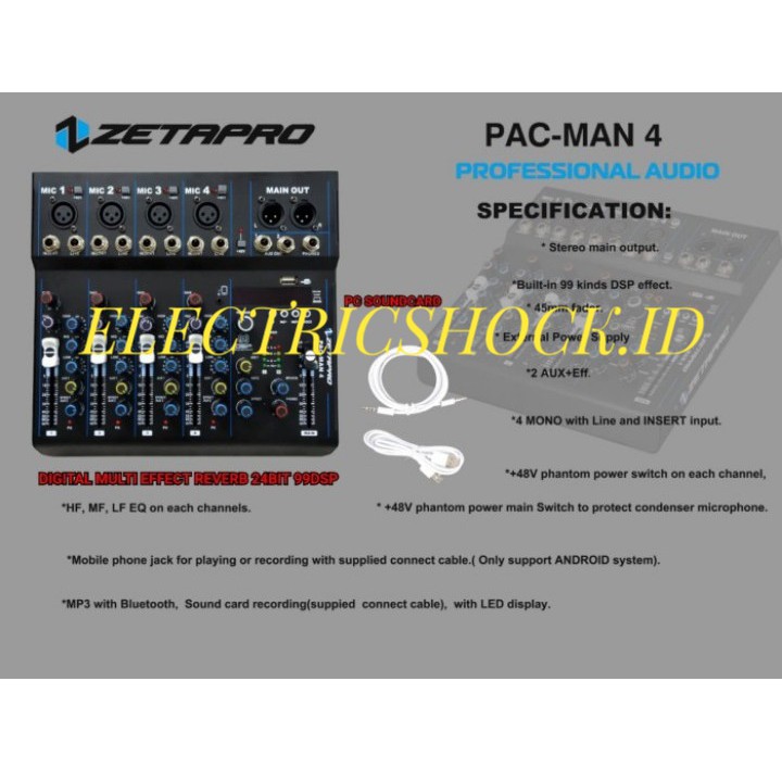 MIXER AUDIO ZETAPRO PACMAN 4 / PAC MAN4 ORIGINAL