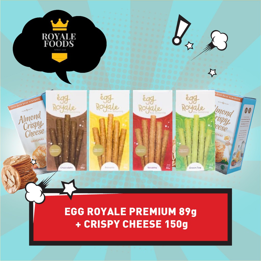 Egg Royale 89gr Bonus Almond Crispy Cheese 150gr Camilan cemilan coklat chocolate keju