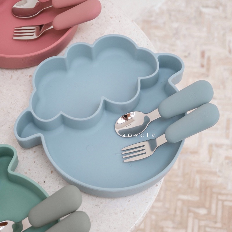 Little Sosete - Premium Cutlery Stainless Steel SET | 1 Set 2 PCS *peralatan makan bayi *bibs bayi *sendok garpu bayi *mangkok bayi *peralatan makan bayi *mpasi bayi-2