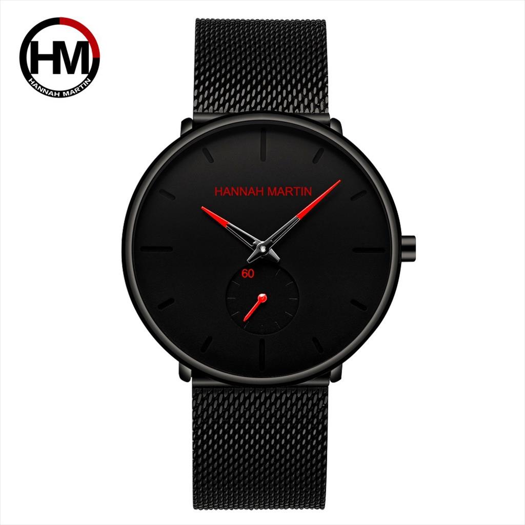 Jam Tangan Pria Hannah Martin HM100G Mesh Analog Premium Anti Air 30 Meter