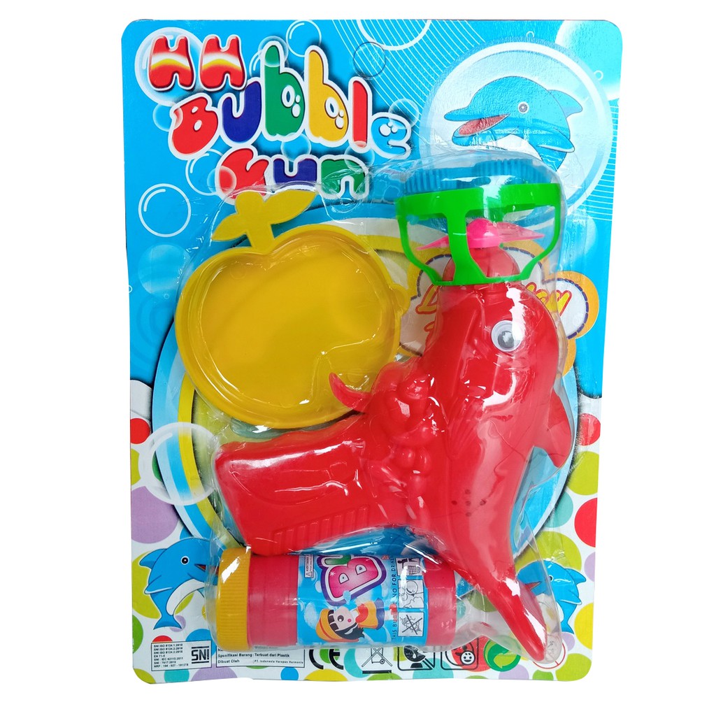 Bubble Gun Dolphin 4 Mata Mainan Anak Pistol Gelembung Busa