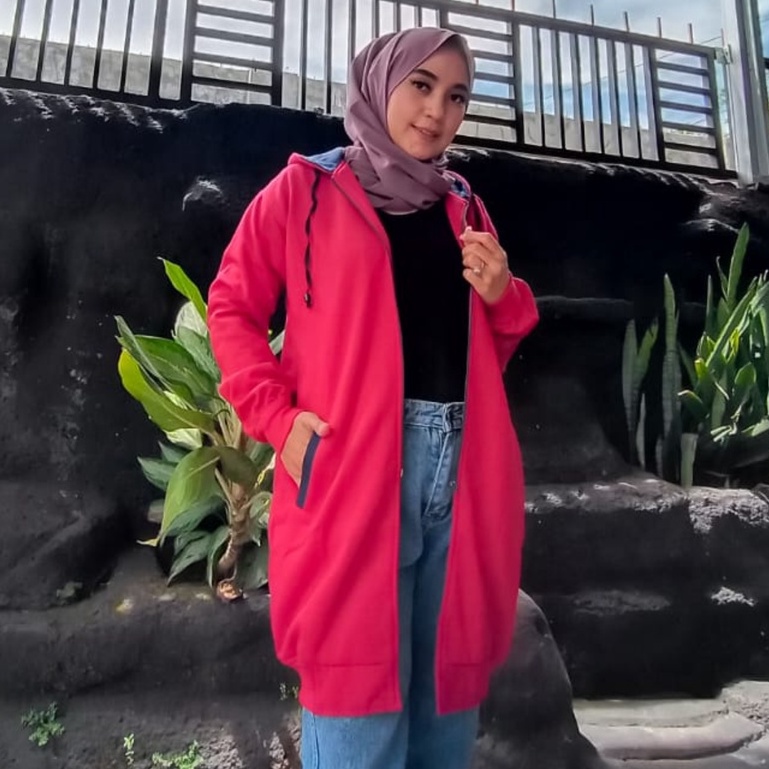 JAKET TERBARU WANITA HIJAB JUMBO MUSLIMAH FLEECE TEBAL