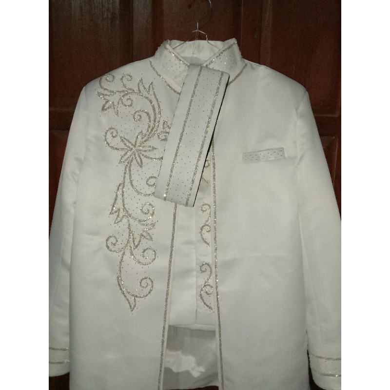 Beskap Basofi Payet Warna Putih