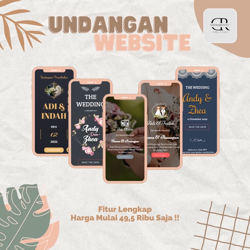 Undangan Digital Website Pernikahan | Tanpa Foto & Add Foto | Undangan Web