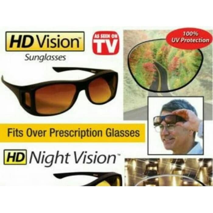 Kaca Mata HD Vision ( 1 Box isi 2) Anti Silau Kacamata Siang dan Malam