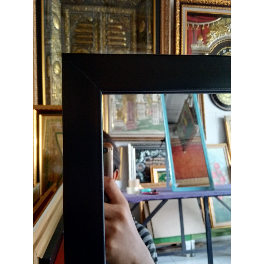 Cermin, Cermin Dinding, Cermin Minimalis, Cermin Gantung, Bingkai Cermin, Ukuran 35x95cm Kaca Cermin-1