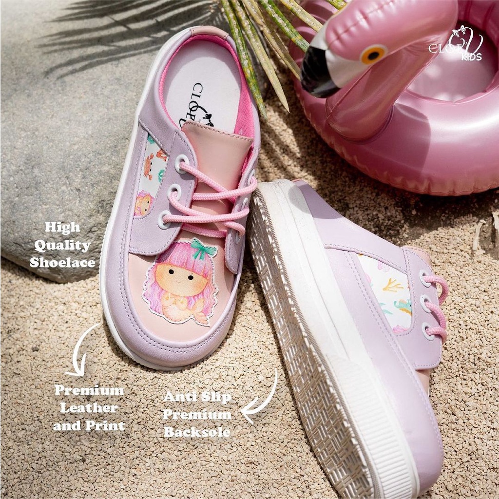 CLOEVKIDS - Sandy Size 22-35 Sepatu Sandal Loafers Anak Perempuan Slip On Tali Lucu Pastel - Mermaid Series