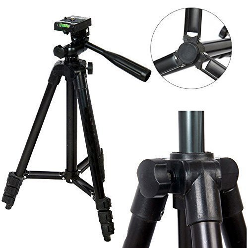 Tripod kamera 1 meter WT-3120A black edition free holder u penjepit hp bahan stainless tebal stand camera hp DSLR &amp; paket youtuber mic + splitter - dinno.id