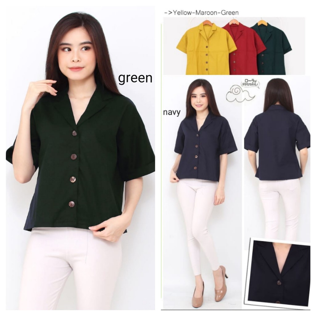 Blouse Wanita Casual Lengan Pendek Polos Sa5a Baju Atasan Wanita Blouse Shopee Indonesia