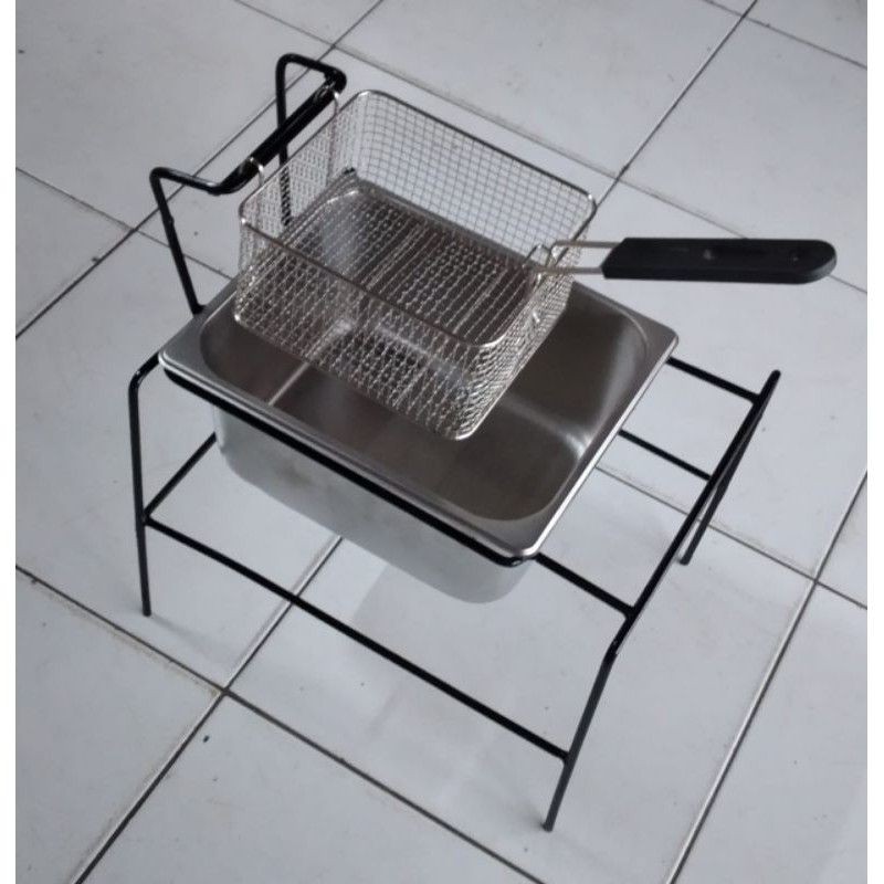 limited edition panci penggorengan/wajan gas deep flyer/wajan kotak set plus dudukan