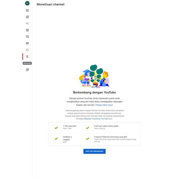 akun youtube - channel youtube murah 1.100 subscribe sudah monet dan pin