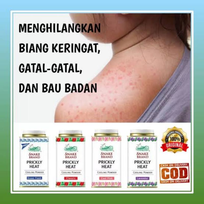 Bedak PRICKLY HEAT/Bedak SNAKE BRAND/Bedak untuk meringankan gatal-gatal