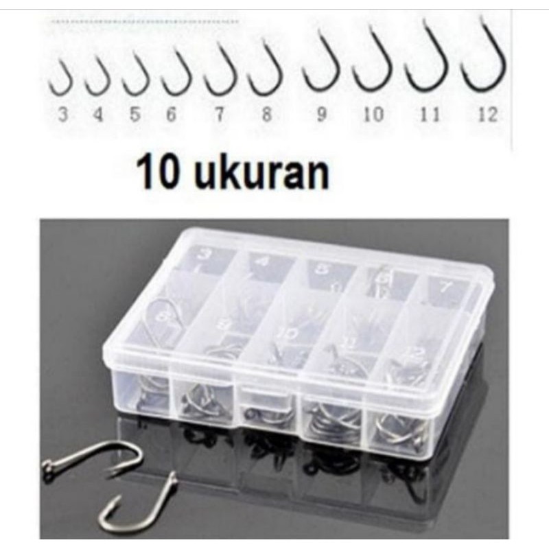 Mata Kail Pancing Set Box Lengkap Ukuran 3-12 70 Pcs Perlengkapan Mancing Murah