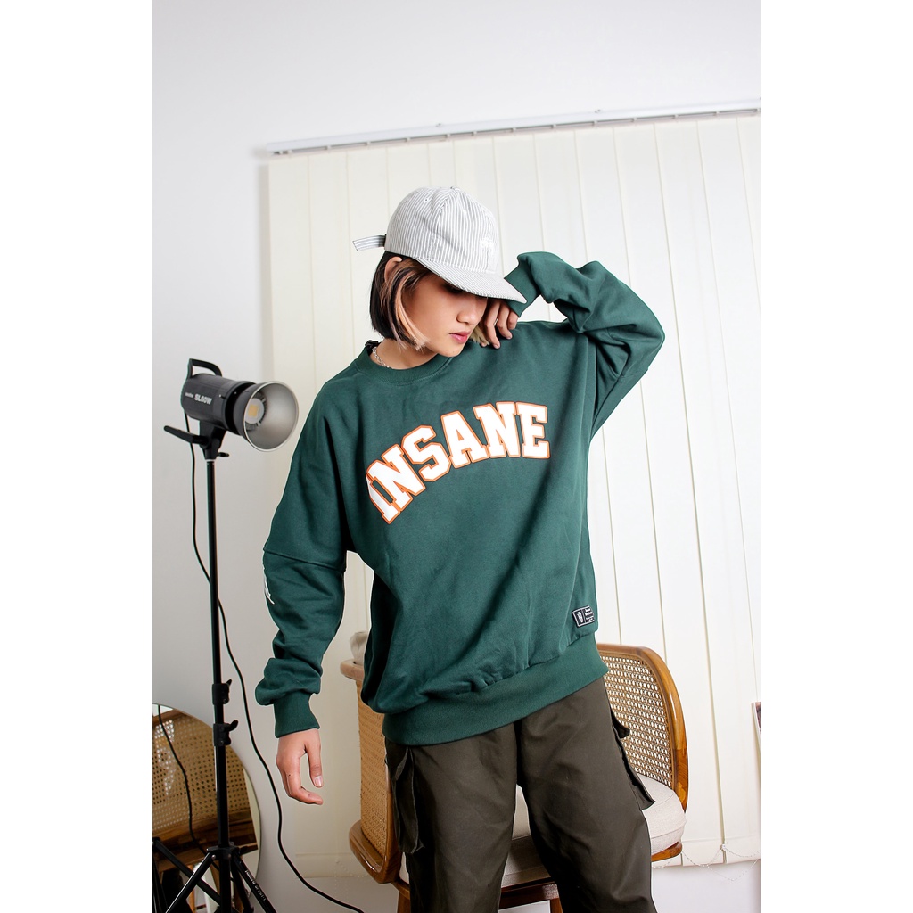 [ NEW ] Crewneck Insane Sweater Oversize Flace Cotton Premium