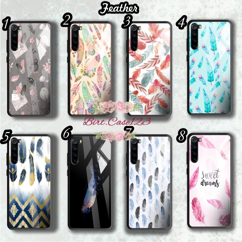 back case glass FEATHER Oppo A3s A1k A5 A9 2020 A7 F9 A5s A31 A52 A53 A92 A37 A57 A59 A71 A83 BC5201