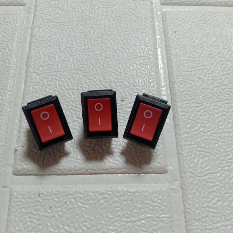 SAKLAR SWITH HITAM MERAH 2 KAKI 2 PIN ON-OFF