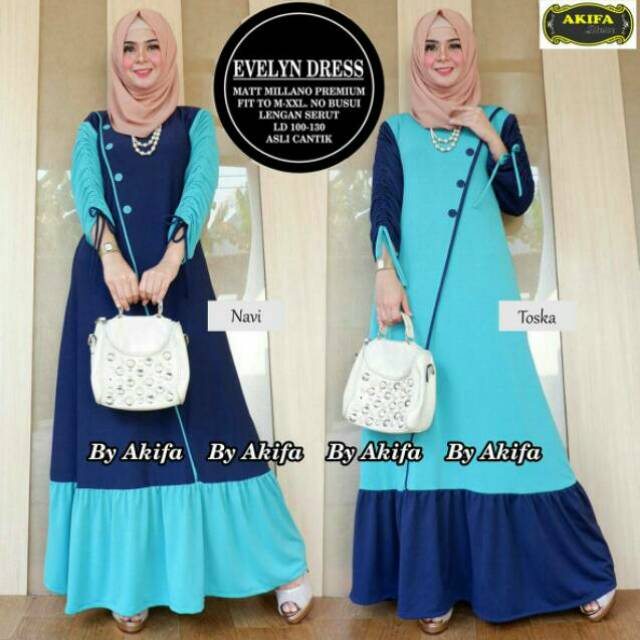 Dress Pakaian Muslimah Evelyn Dress by Akifa
