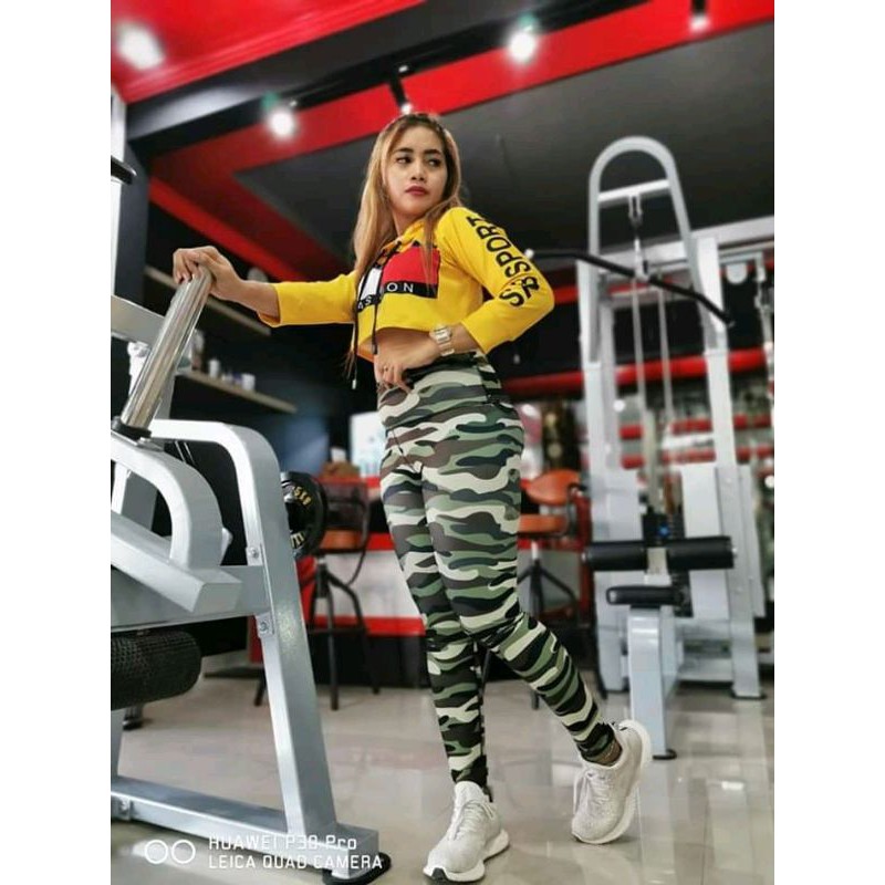 SXB SPORT NOUVALEN ARMY CROP HOODIE AND LEGGING
