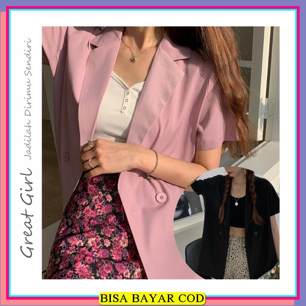 (Bayar Ditempat) Cardigan Kekinian / Blazer Jeans / Blazer Wanita FN373 Blazer Solid Outer Korea Wan