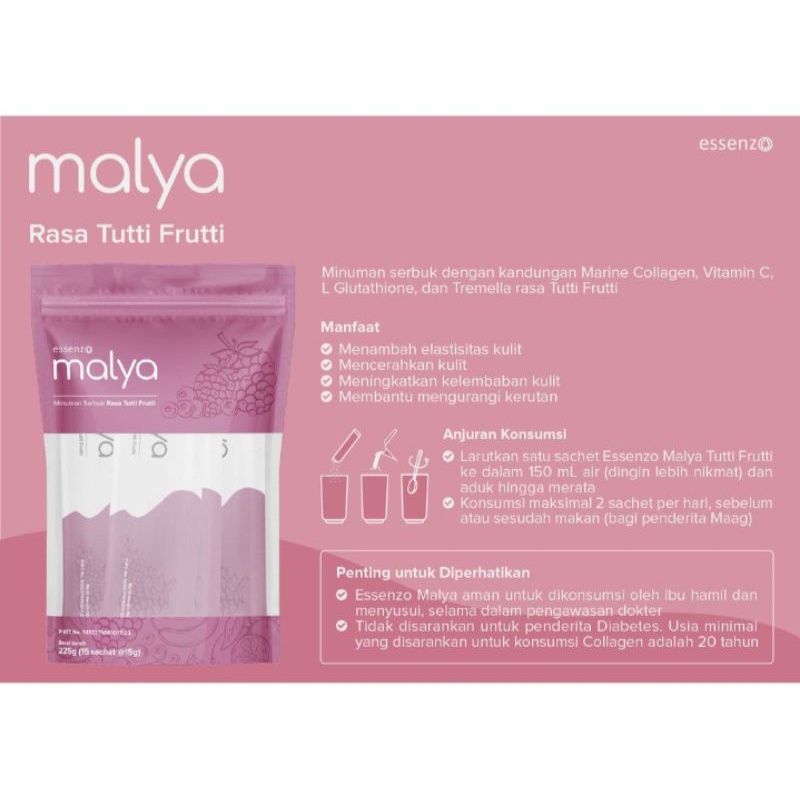 

Malya Rasa Tutti Frutti ( Menambah elastisitas kulit ).