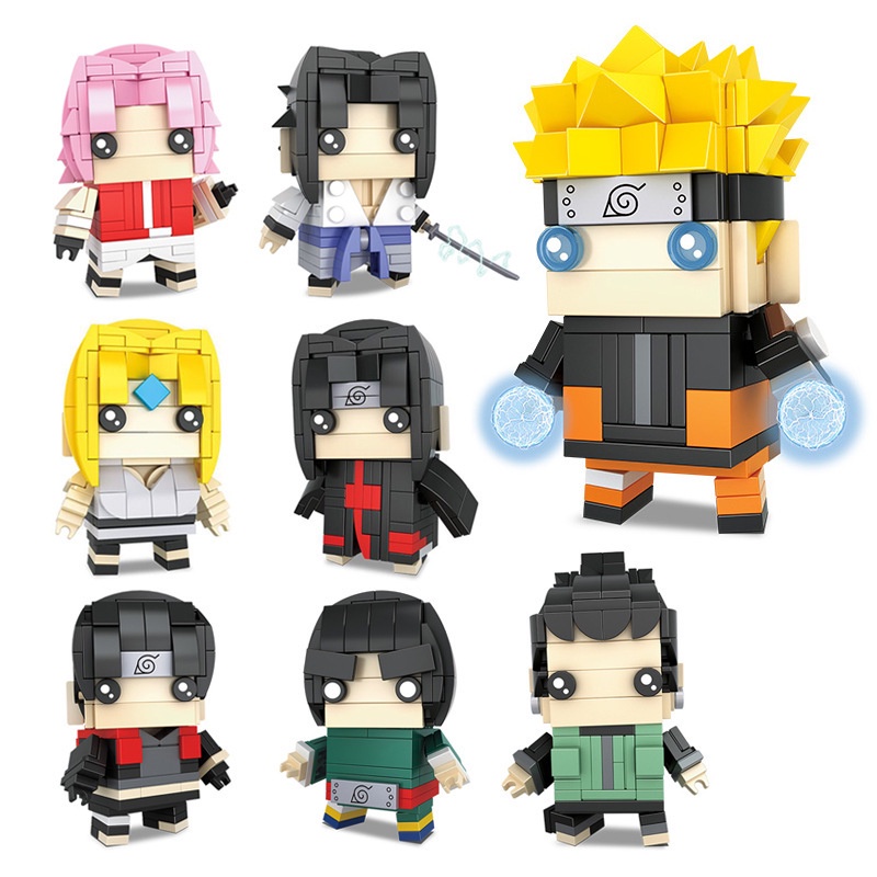 Mainan puzzle Rakitan Balok Bangunan model Anime Naruto