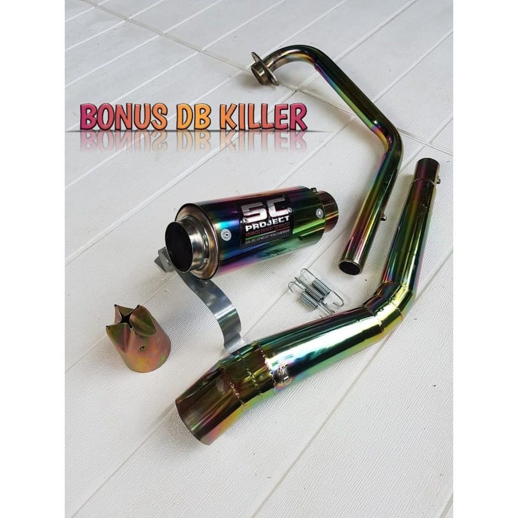 Knalpot racing byson sc project rainbow plus db killer