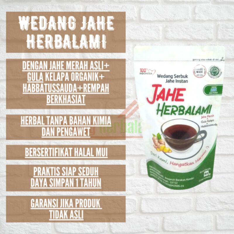 

Bubuk Minuman Rasa Jahe Merah Emprit Instan JAHE HERBALAMI Lite Pouch