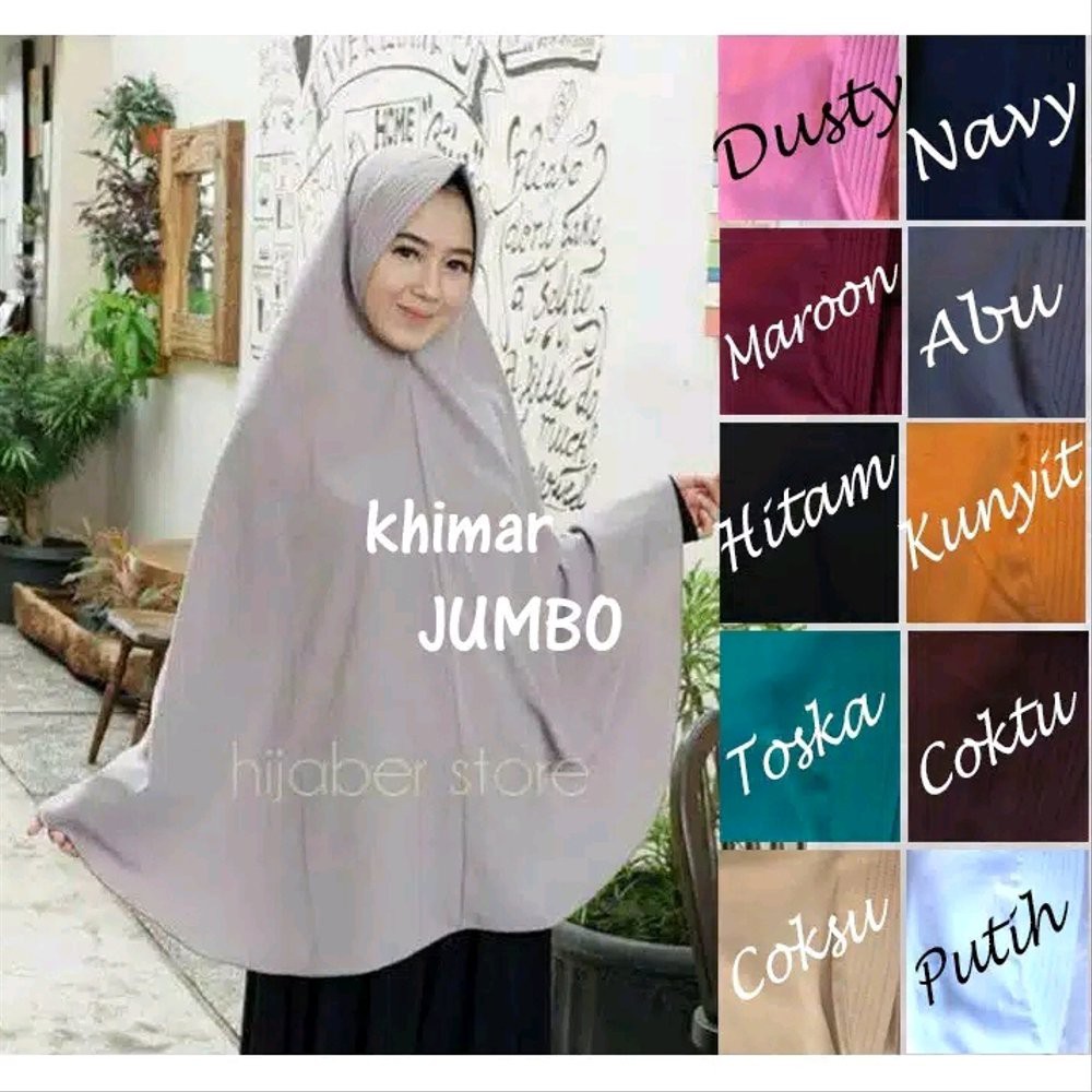 PROMO Jilbab Hijab KHIMAR SYAR I JUMBO Kerudung Instan Pet Antem Bahan Wolfis Premium