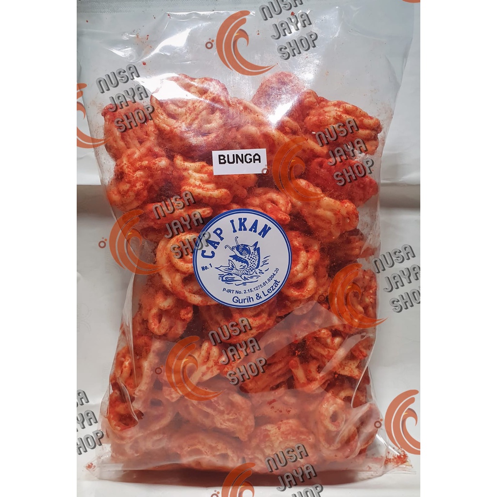 

Snack Bunga Cap ikan Kerupuk Pedas khas Medan 250 Gram