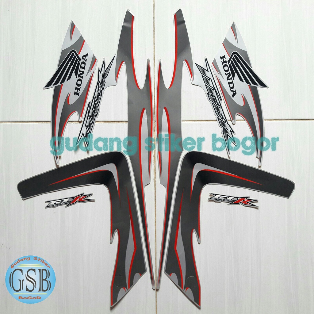 Striping Stiker Motor Honda Tiger Revo 2008 Silver