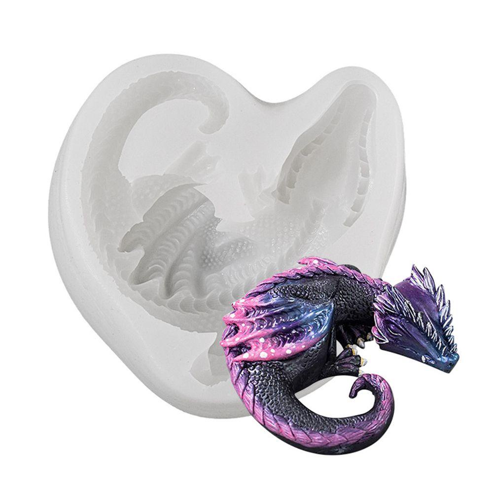 R-flower 3D Dragon Mold DIY Tembikar Tanah Liat Cetakan Silikon Cetakan Resin