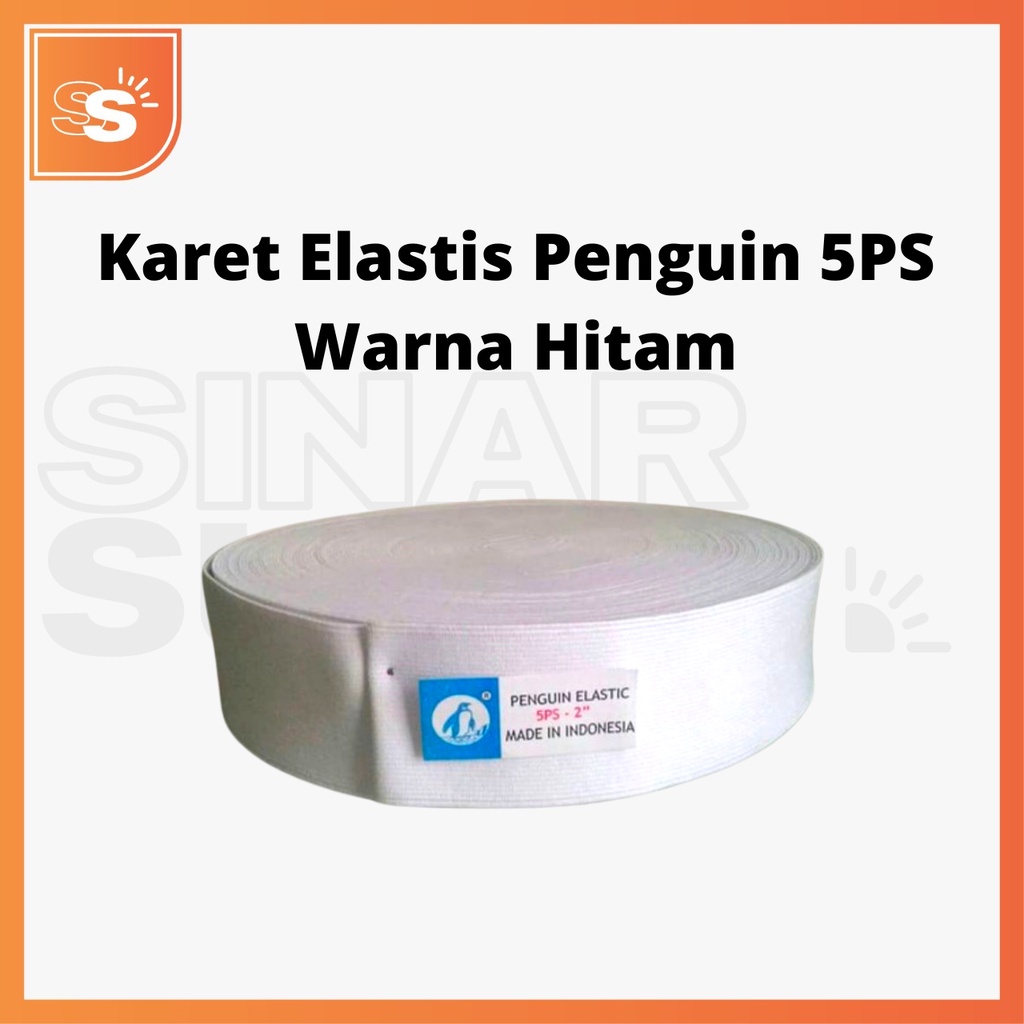 Karet Elastis Penguin 5PS Ukuran 5cm (2 Inch) Warna Putih