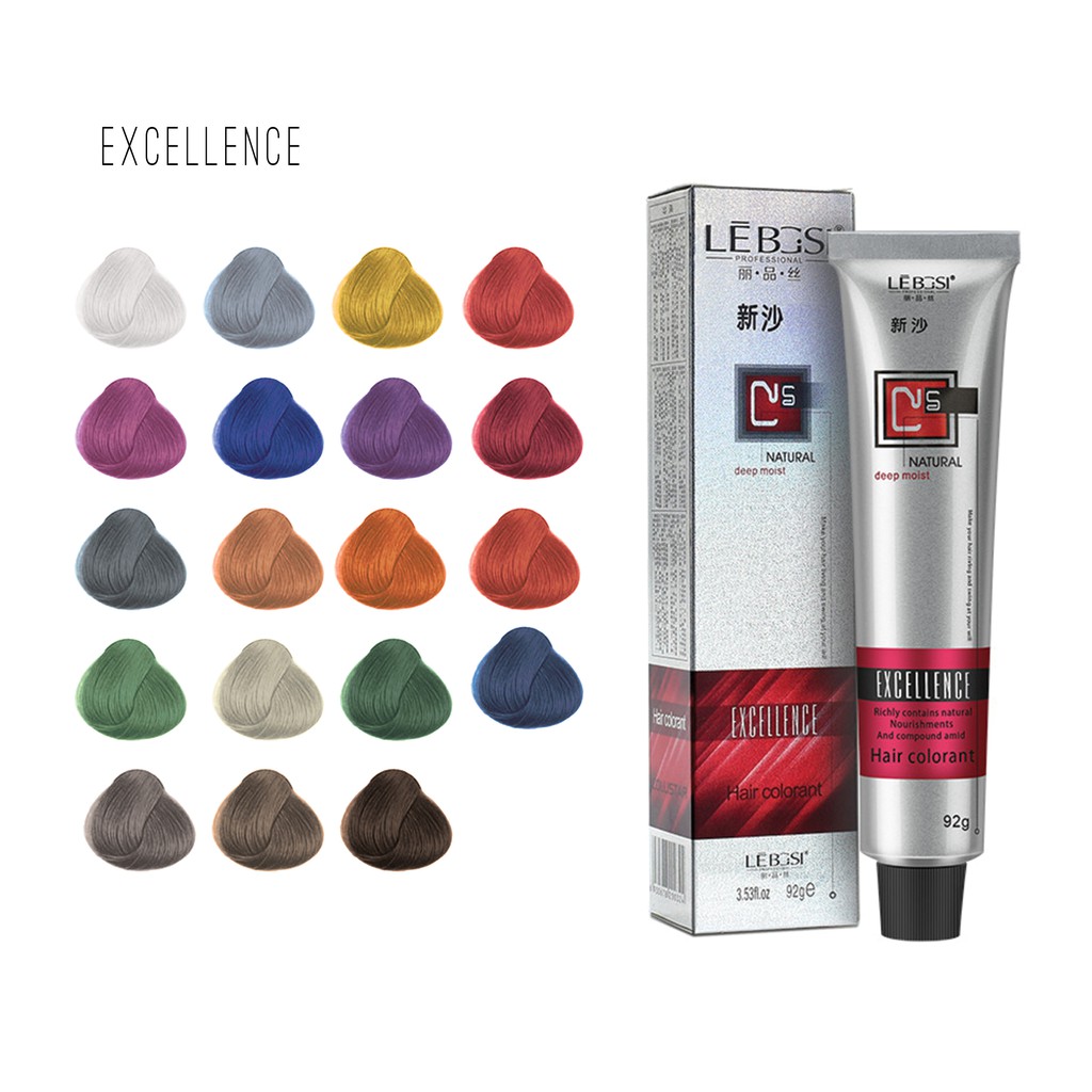 EXCELLENCE  hair color cream cat pewarna rambut import blue biru navy abu ash gray brown pastel