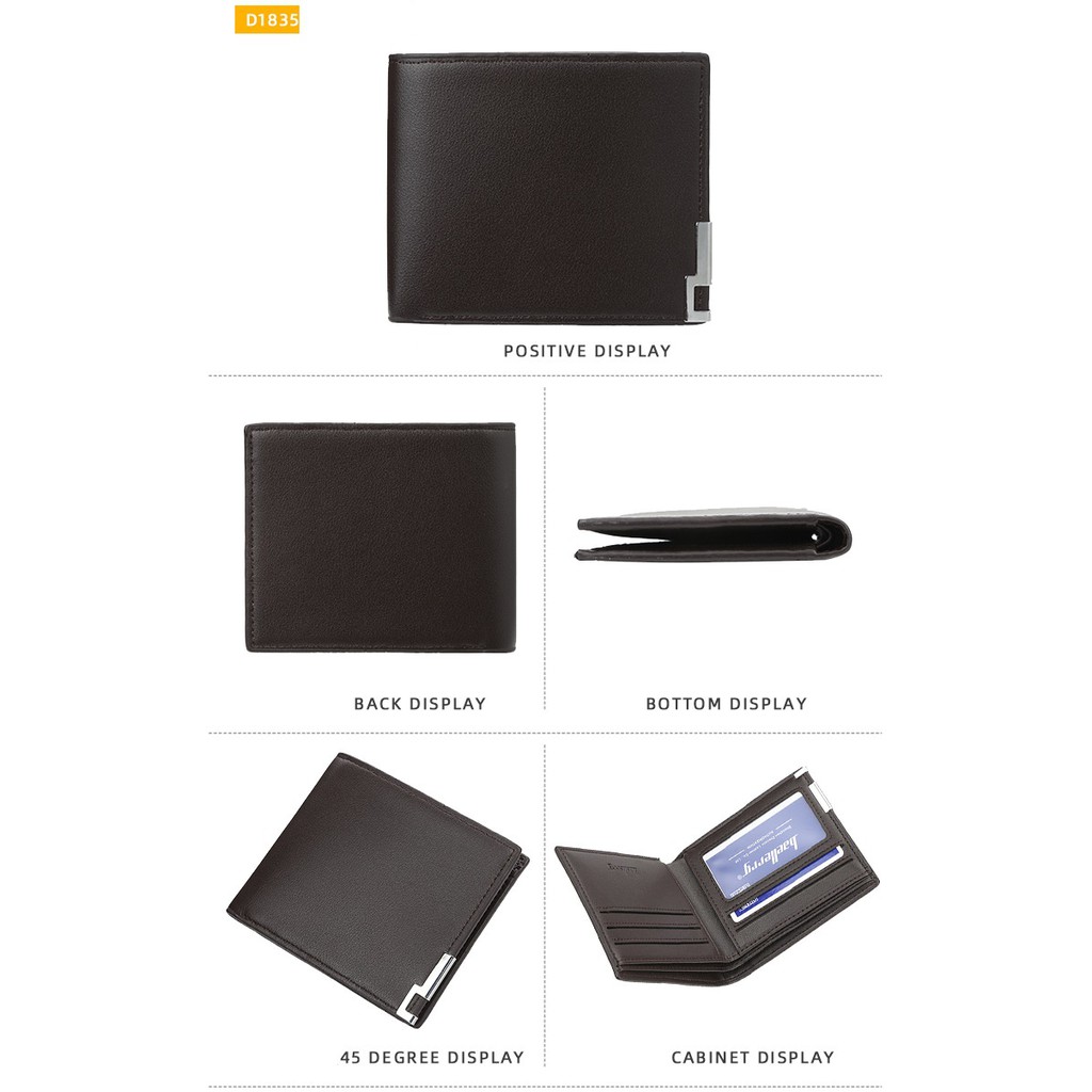 BAELLERRY ORIGINAL D1835 Dompet Pria Model Pendek Import-4