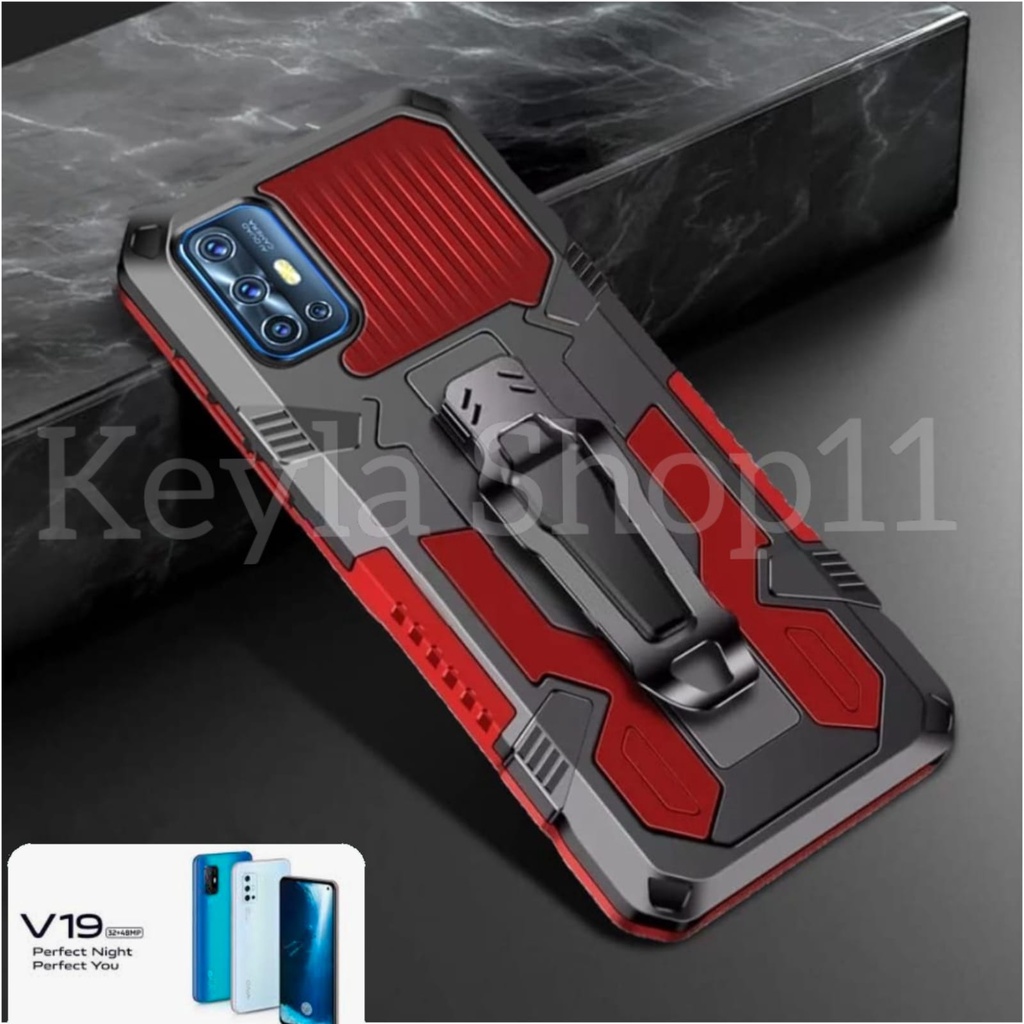 Case HP VIVO V19 Soft Case Belt Clip Hard Case Icrystal Case Robot Clip Kick Standing Cover