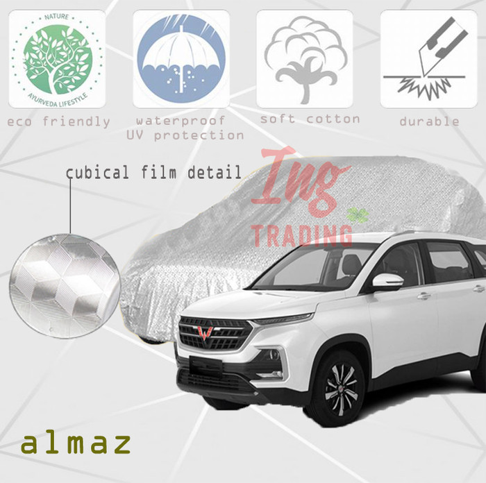 Cover Sarung Mobil ALMAZ Waterproof 3 Layer Protection - Perak