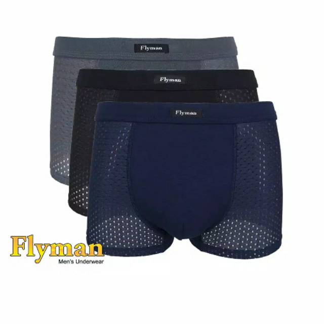 Celana Dalam Boxer Pria Sporty Mesh 3 Pcs FM 3244 good qualitygood  god