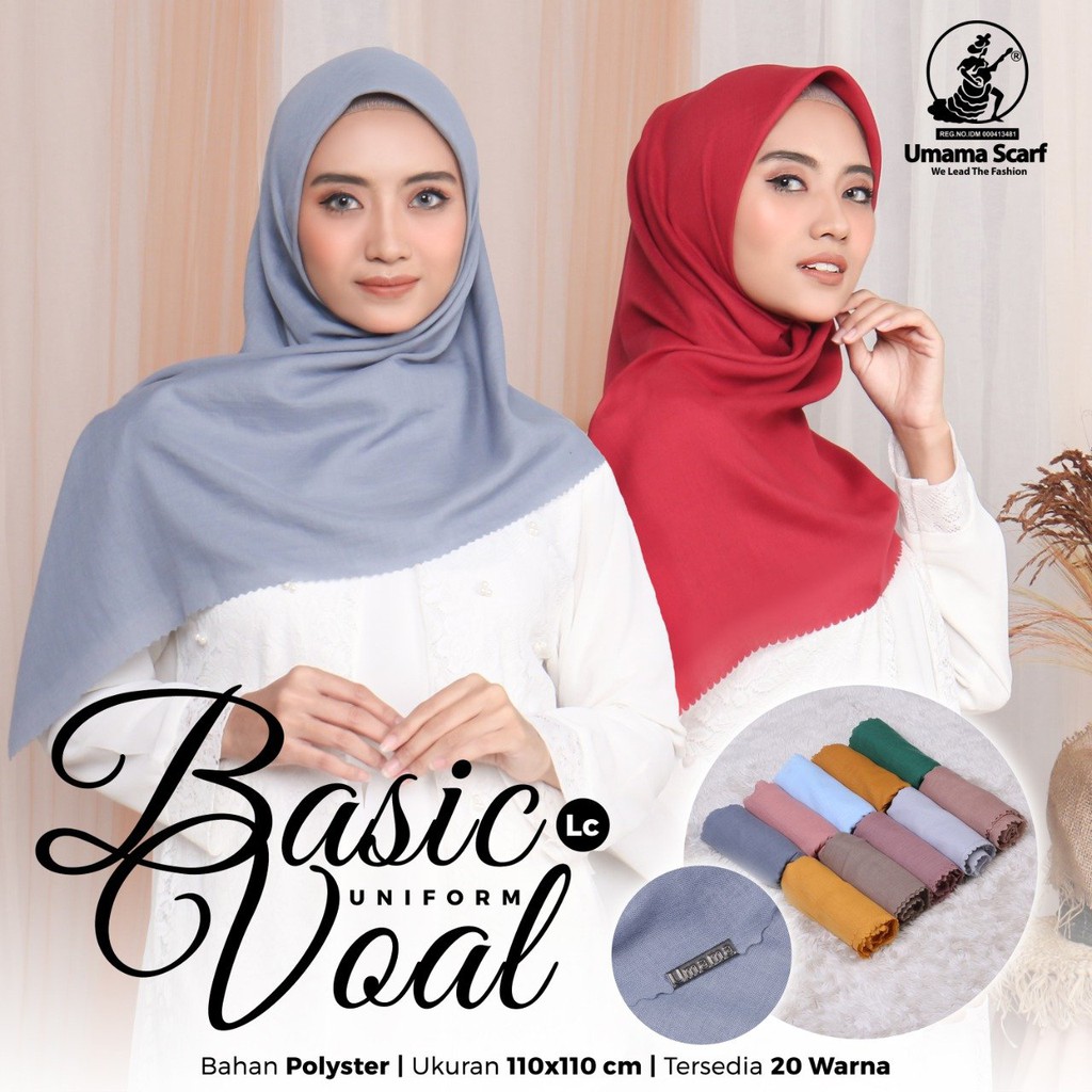 UMAMA SCARF - KERUDUNG SEGI EMPAT POLOS BASIC VOAL UNIFORM LASER CUT | UMAMA HIJAB SEGI EMPAT POLOS