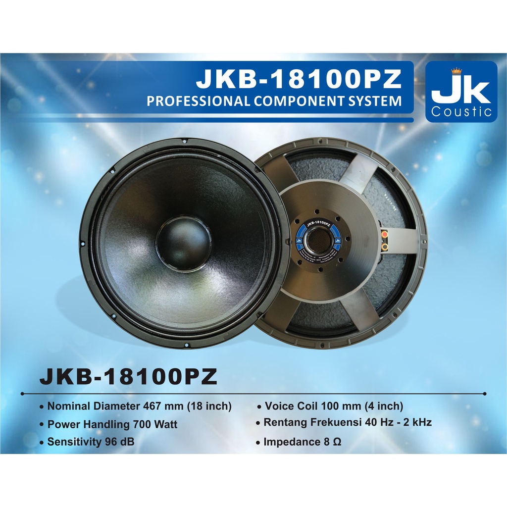 Speaker Sub Jk Jkb 18100pz 18 inch Jk Coustic JKB 18100PZ