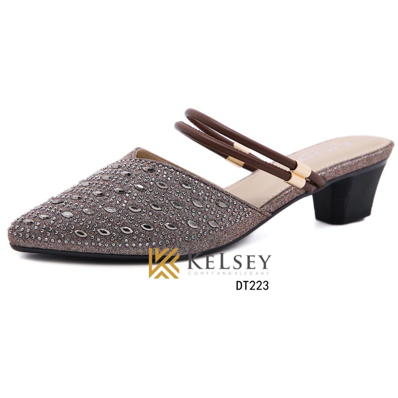(GRATIS ALAS KAKI) NICOLE SEPATU CHUNKY HEELS 5CM TALI WANITA KELSEY DT223 SEPATU HAK TAHU WANITA HELLS ACARA PESTA