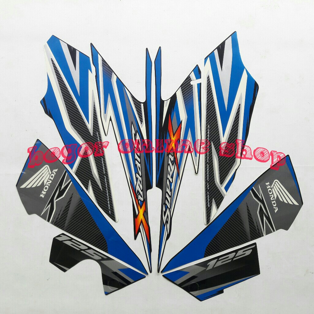 stiker body motor supra x 125r 2012 biru