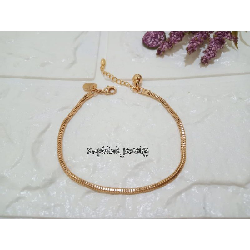 GELANG TANGAN MODEL SIMPLE DAN ELEGANT GELANG TANGAN MILANO WANITA LAPIS EMAS