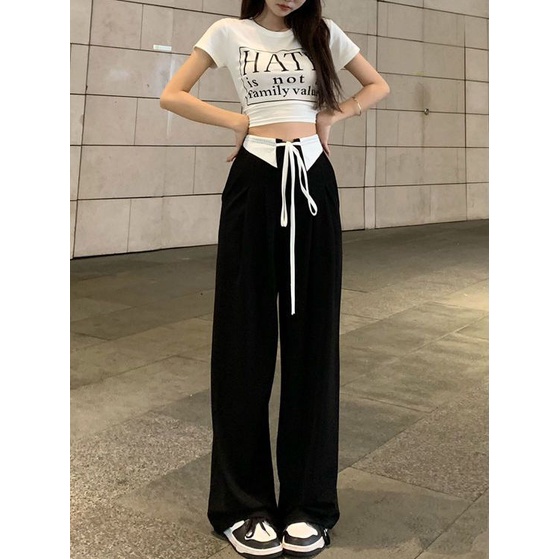 Celana Highwaist Wanita Korean Style Celana Wanita Terbaru Loose Pants Kulot Pinggang Karet