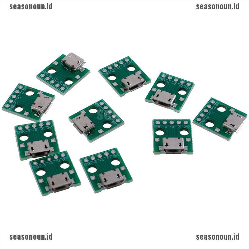 【un】10Pcs MICRO USB to DIP Adapter 5Pin Female Connector PCB Converter Board